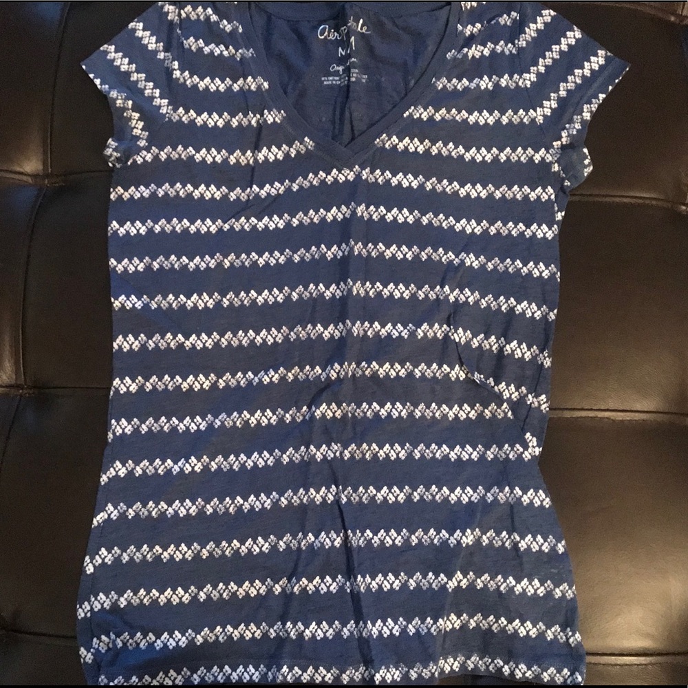 Aeropostale Navy/White Striped Tee